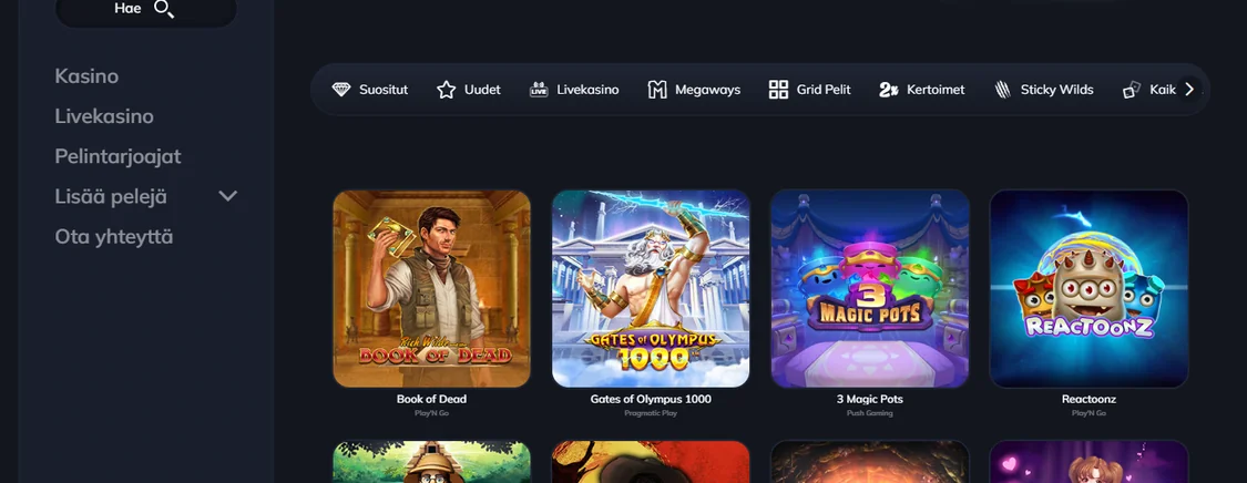 Selaa kolikkopelejä Mammona