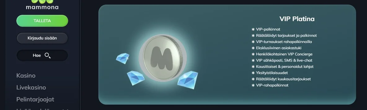 Tutustu VIP Platina -etuihin